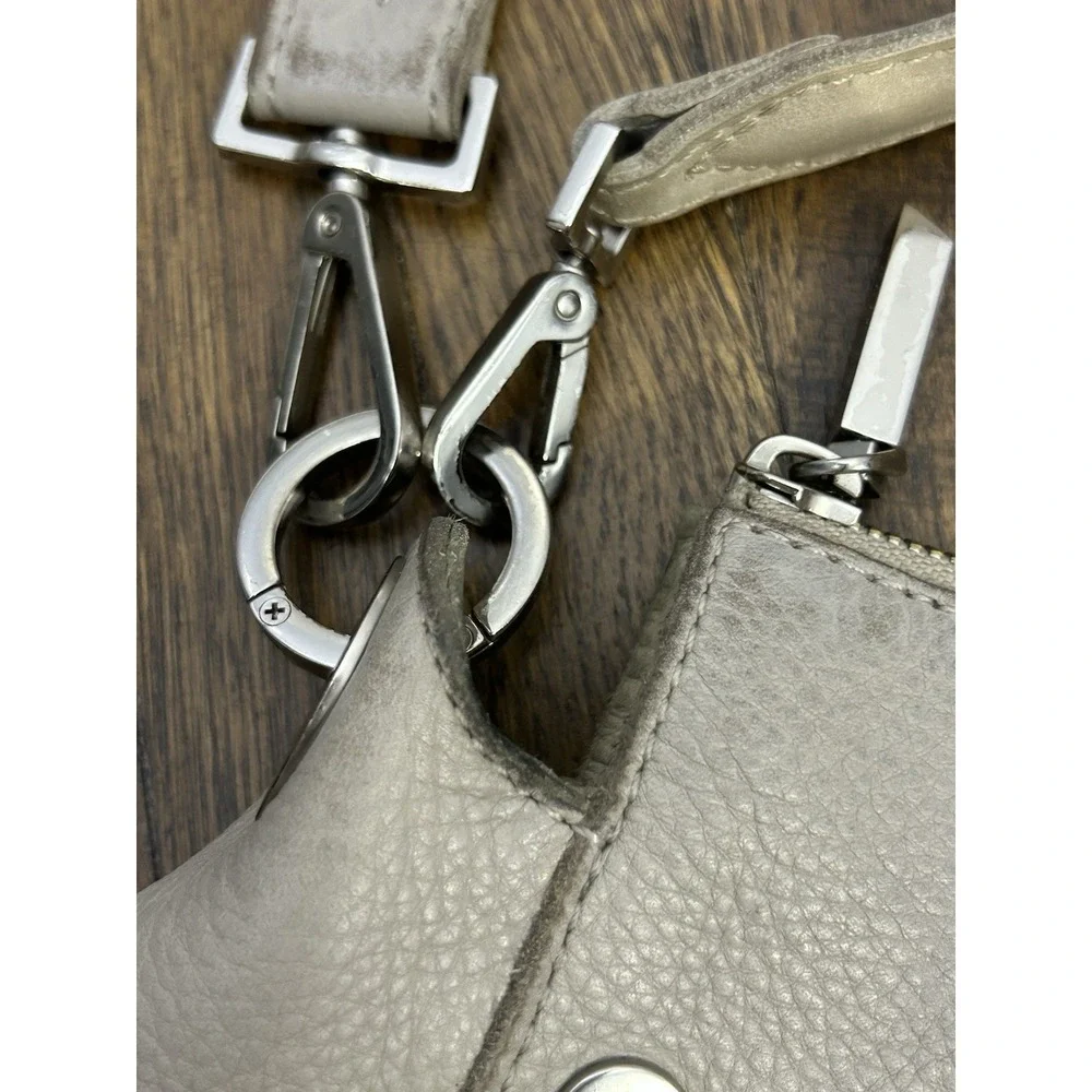 Hammitt Bryant Medium bag is crafted from grey pebbled leather Silver Rivets Med